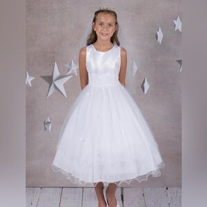 TWO Kids Dream Lace Trim Long Tulle Girls Dress